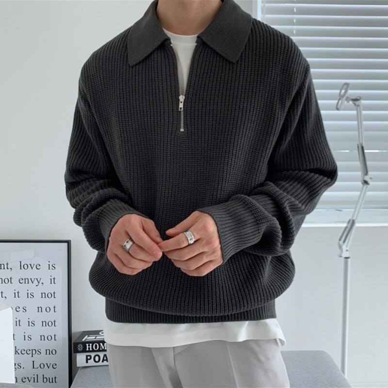 Men's Knitted Zip Sweater 1