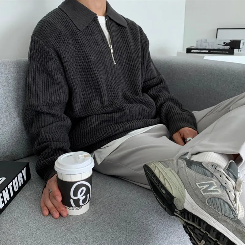 Men's Knitted Zip Sweater 2
