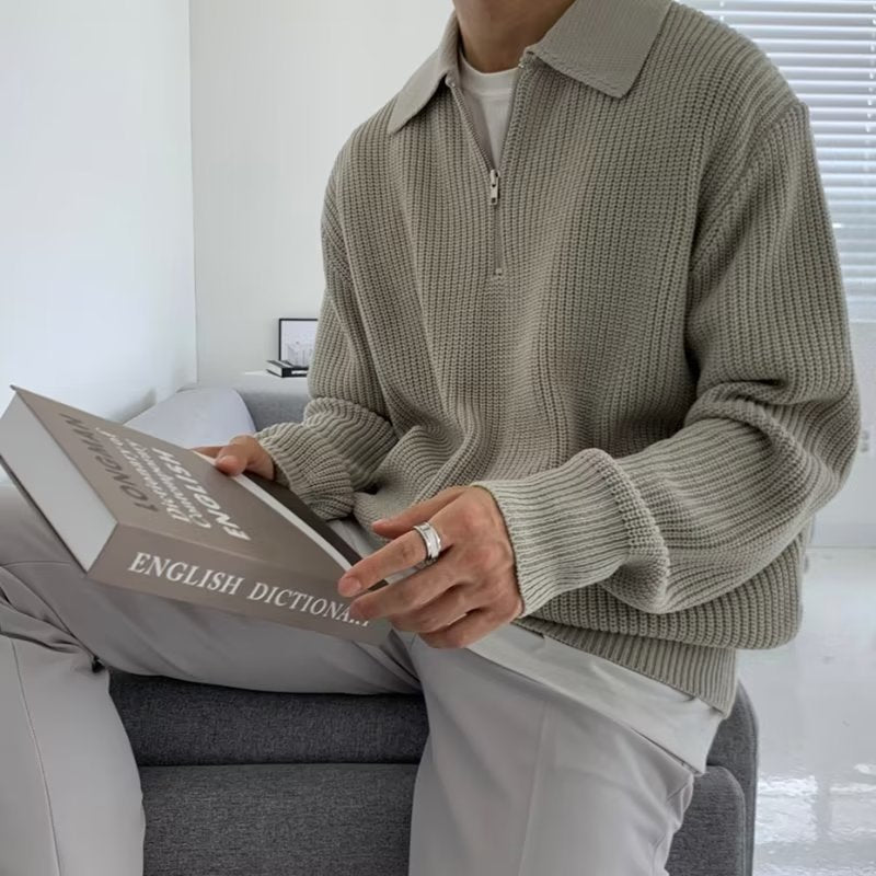 Men's Knitted Zip Sweater 8