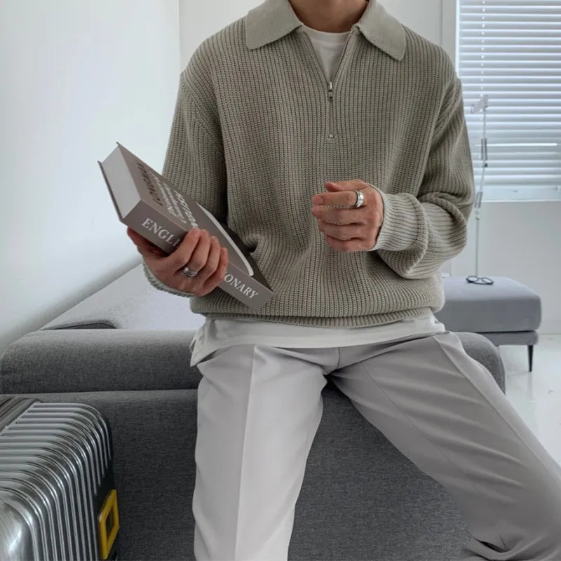 Men's Knitted Zip Sweater 9