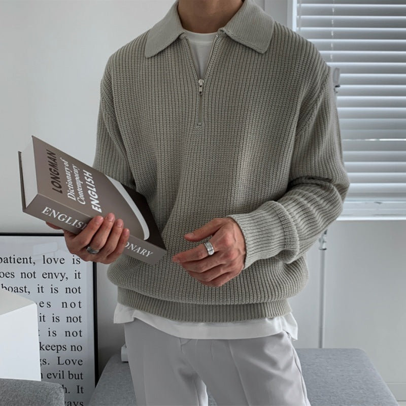 Men's Knitted Zip Sweater 10