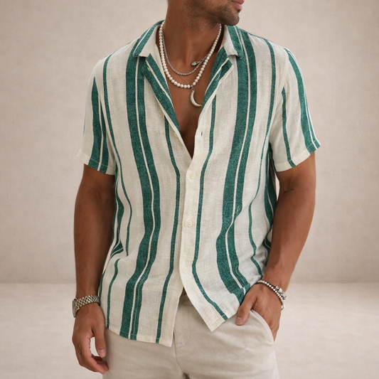 Men's Striped Linen Long-Sleeve Shirt 1