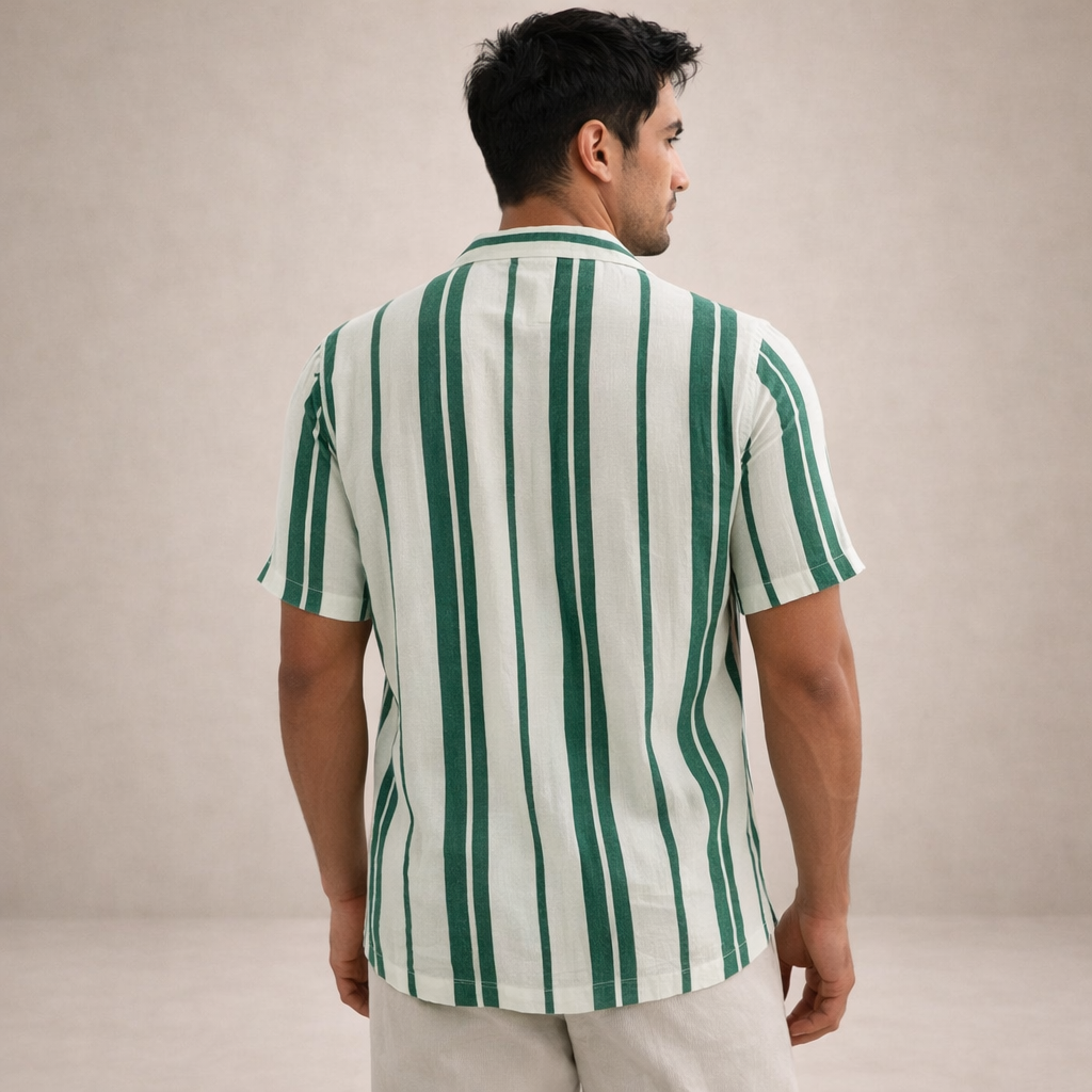 Men's Striped Linen Long-Sleeve Shirt 3