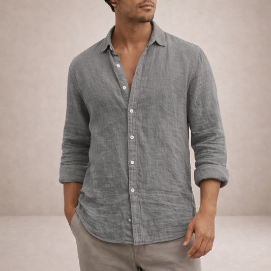 Men's Lightweight Linen Shirt – Open Collar 1