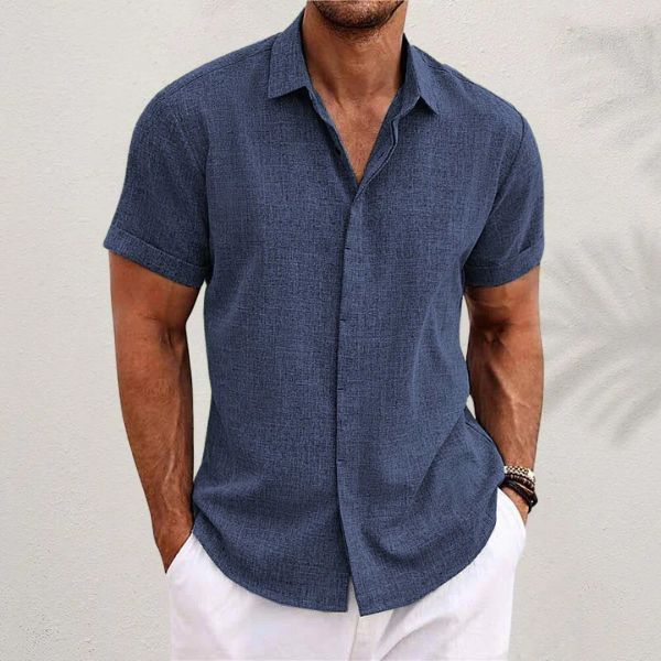 Men's Short-Sleeve Linen Shirt 1