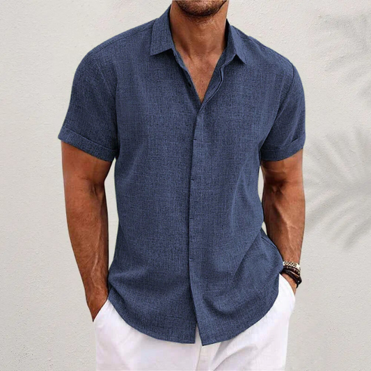 Men's Short-Sleeve Linen Shirt 1