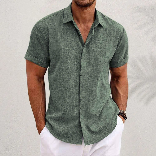 Men's Short-Sleeve Linen Shirt 4