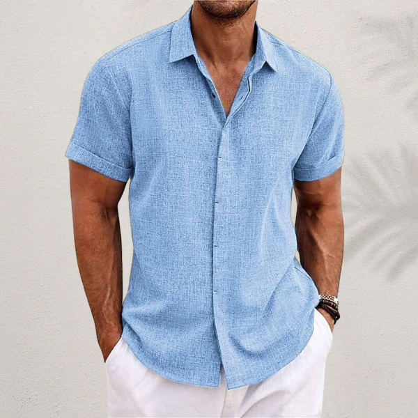 Men's Short-Sleeve Linen Shirt 5