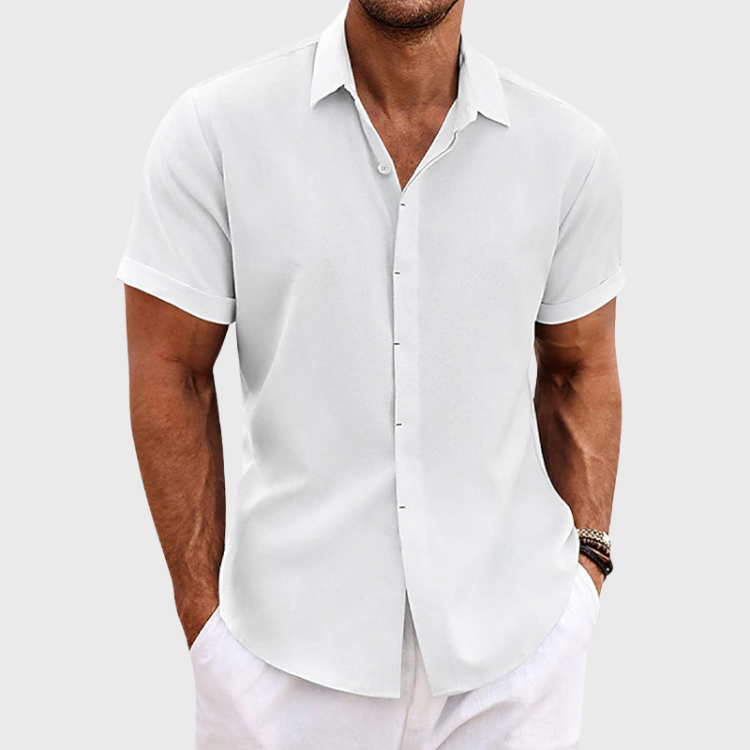 Men's Short-Sleeve Linen Shirt 7