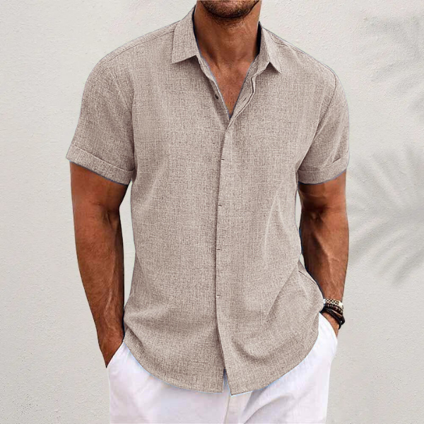 Men's Short-Sleeve Linen Shirt 10