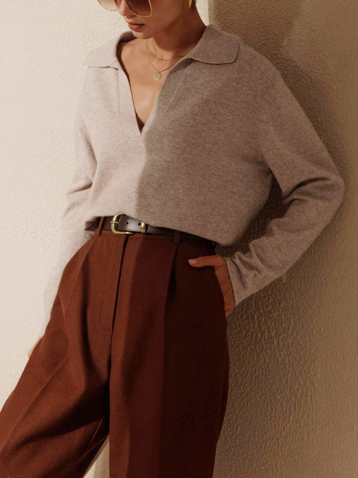 Women's Collared V-Neck Sweater 3