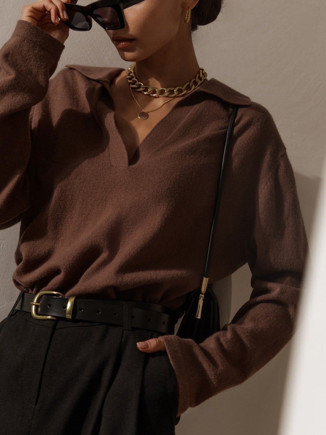 Women's Collared V-Neck Sweater 8