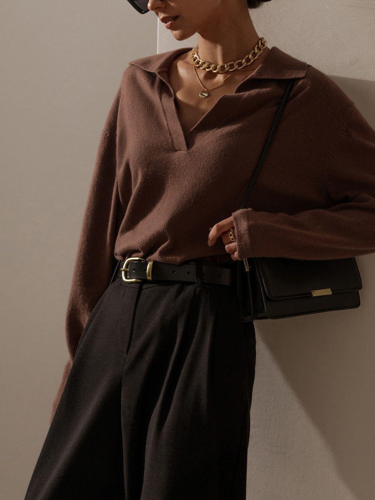 Women's Collared V-Neck Sweater 9